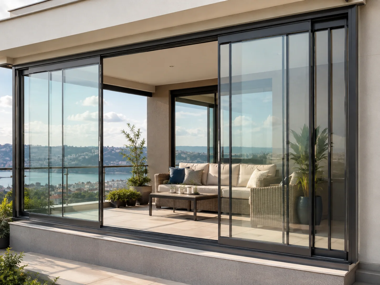 Modern sürgülü cam balkon sistemi